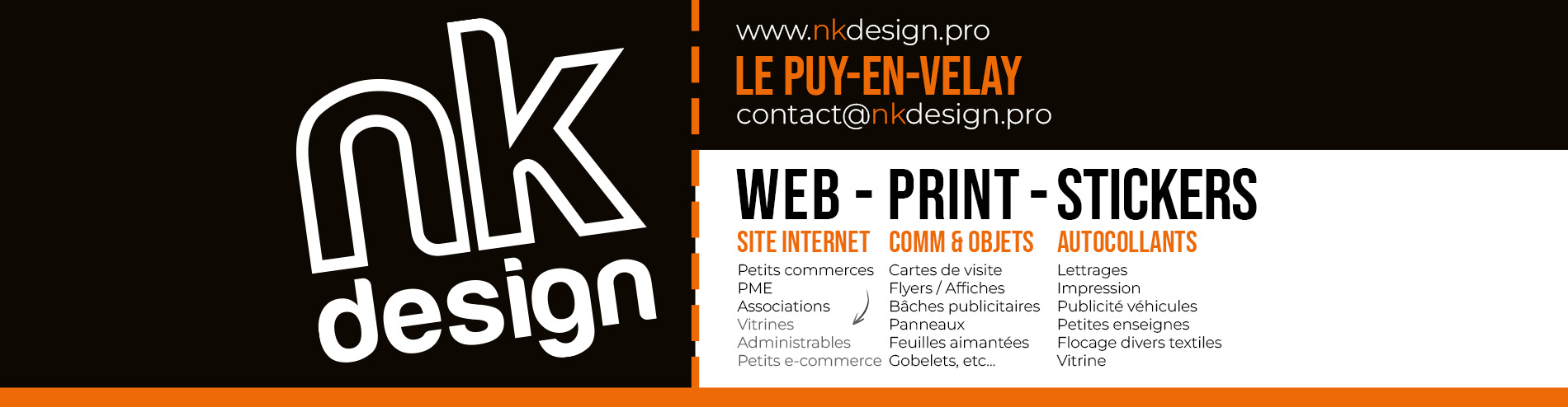 NK Design - Communication Publicité imprimerie flocage textile au Puy en velay